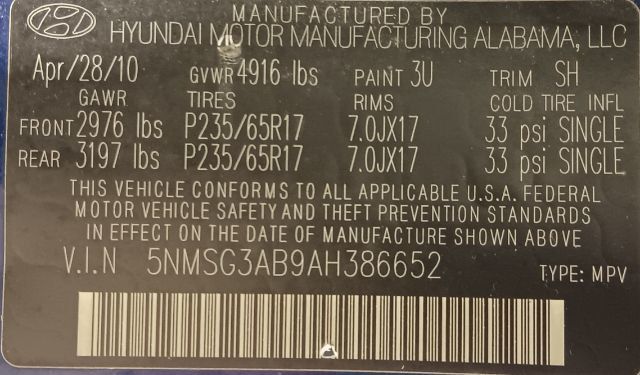 2010 Hyundai Santa Fe 1 - 22927932 - 4