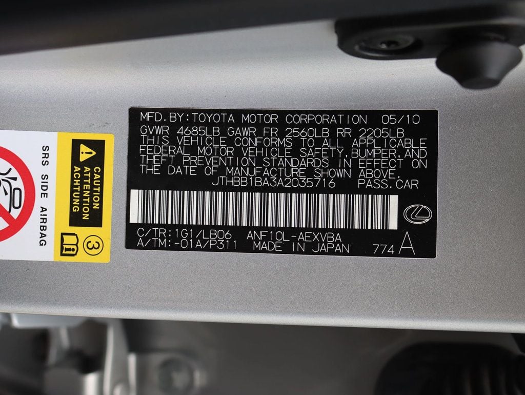 2010 Lexus HS 250h 4dr Sedan Hybrid - 22855556 - 25