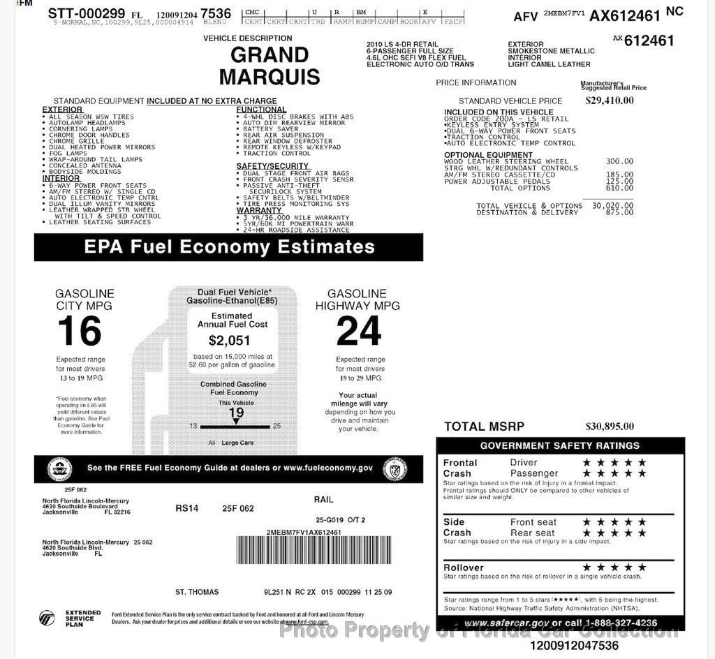 2010 Mercury Grand Marquis LS Sedan Ultimate Edition - 22985262 - 80