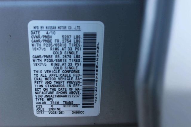 2010 Nissan Murano AWD 4dr LE - 23026149 - 9