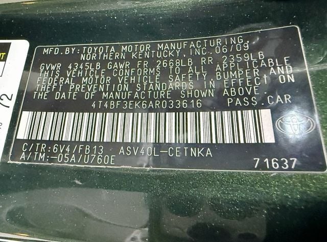 2010 Toyota Camry Base Trim - 22939108 - 43