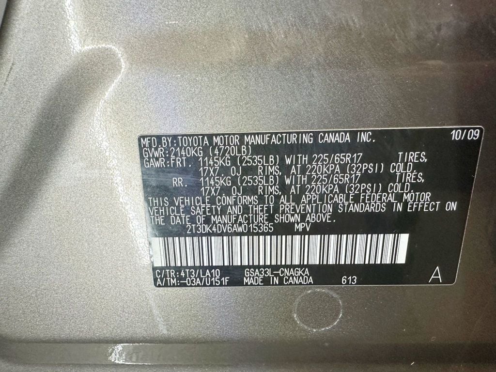 2010 Toyota RAV4 4WD 4dr V6 5-Speed Automatic Ltd - 23037070 - 27