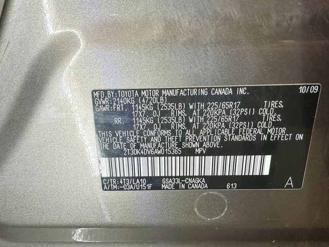 2010 Toyota RAV4 4WD 4dr V6 5-Speed Automatic Ltd - 23037070 - 27