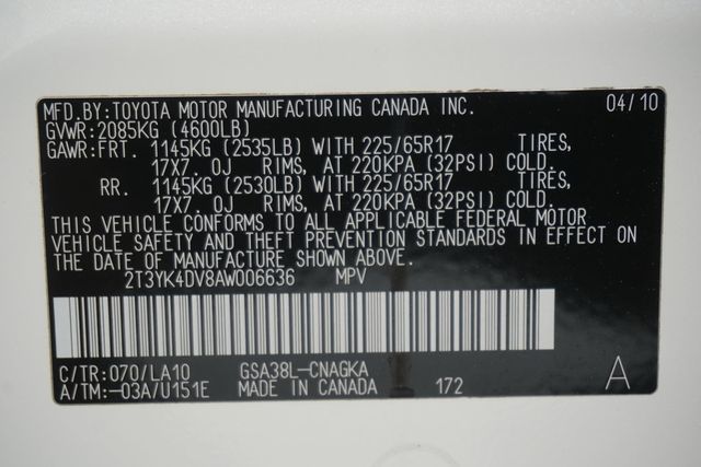 2010 Toyota RAV4 FWD 4dr V6 5-Speed Automatic Ltd - 23006399 - 34