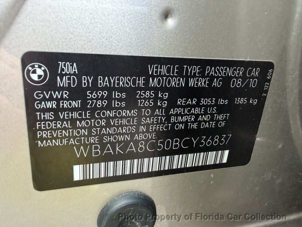 2011 BMW 7 Series 750i Sedan Automatic - 22957097 - 95