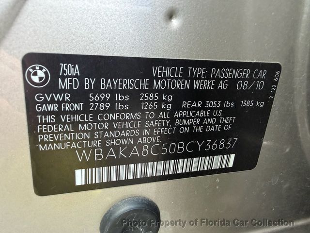 2011 BMW 7 Series 750i Sedan Twin Turbo V8 Automatic - 22957097 - 95