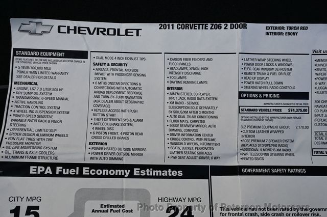 2011 Chevrolet Corvette 2dr Coupe Z06 w/3LZ - 22822065 - 54