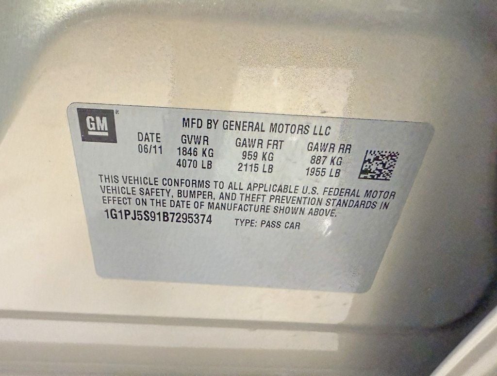 2011 Chevrolet CRUZE 4dr Sedan ECO w/1XF - 22952206 - 32