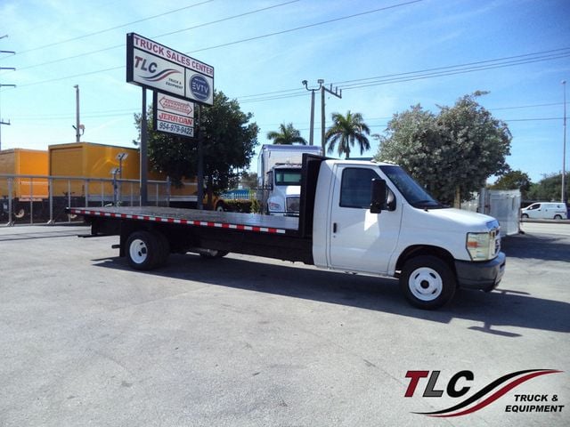 2011 Ford E450 With 18ft Steel Flatbed Platform Body Landscape Utility - 22765551 - 0