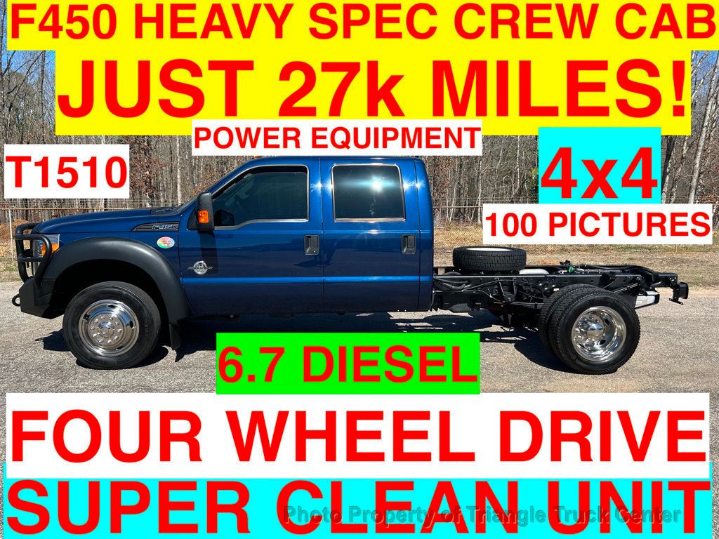 2011 Ford F450HD CREW CAB 4x4 CHASIS JUST 27k MILES! SUPER CLEAN UNIT! 6.7 DIESEL!  100 PICTURES - 22333110 - 0