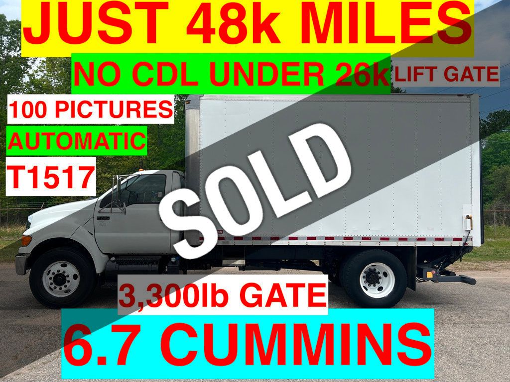 2011 Ford F650/750 TALL BOX LIFT GATE JUST 46k MILES! NO CDL DEEP LIFT GATE 3,300 lb! 6.7 CUMMINS! - 22362325 - 0
