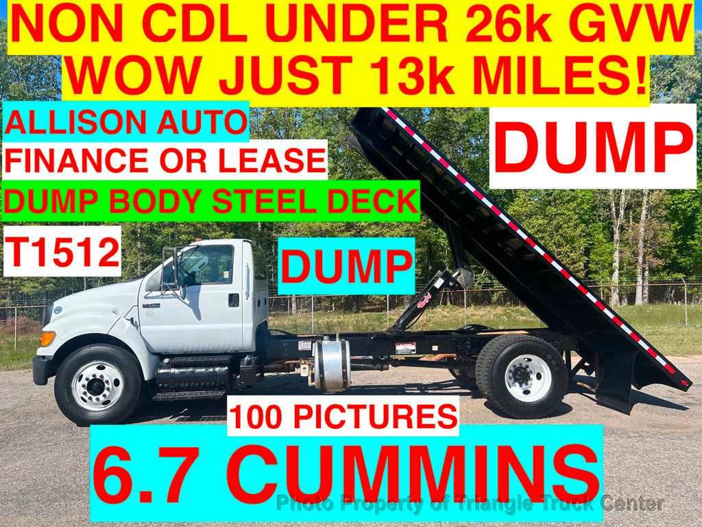 2011 Ford F650/F750 DUMP JUST 13k MILES! 6.7 CUMMINS! WOW! NON CDL! STEEL DECK! ALLISON AUTOMATIC! - 22334743 - 0