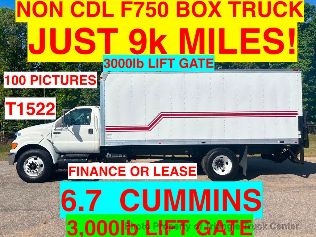 2011 Ford F650/F750 NON CDL BOX JUST 9k MILES! 6.7 CUMMINS LIFT GATE 3,000LB! NON CDL AIR BRAKES! SUPER AMAZING! - 22379286 - 0