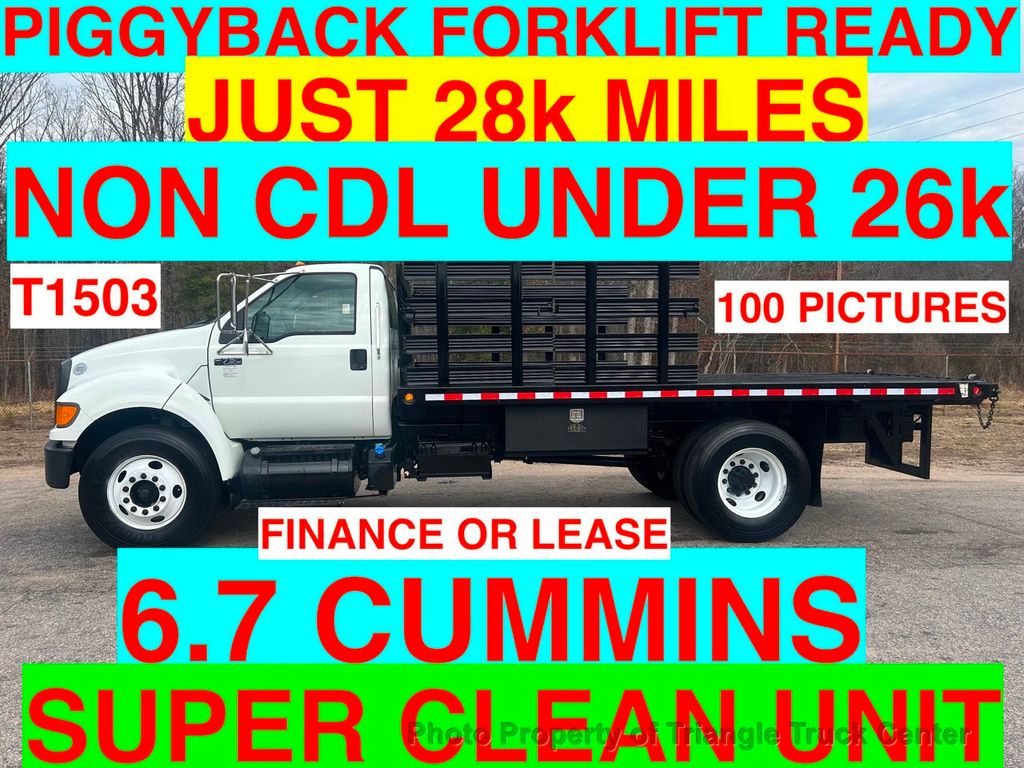 2011 Ford F650/F750 NON CDL JUST 28k MILES! 6.7 CUMMINS SUPER CLEAN UNIT! PIGGYBACK FORKLIFT  MOUNTS - 22306221 - 0