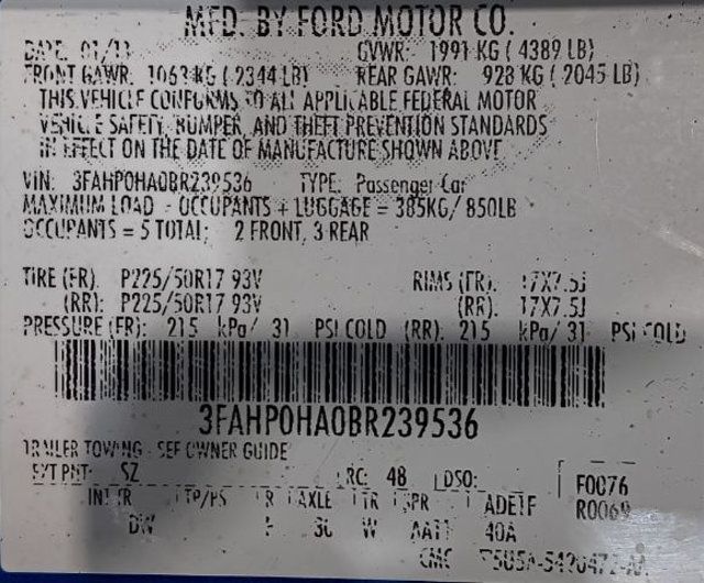 2011 Ford Fusion 4dr Sedan SE FWD - 22918681 - 4