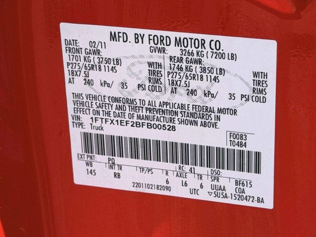 2011 Ford F-150 FX4 4x4 4dr SuperCab Styleside 6.5 ft. SB - 23040545 - 20