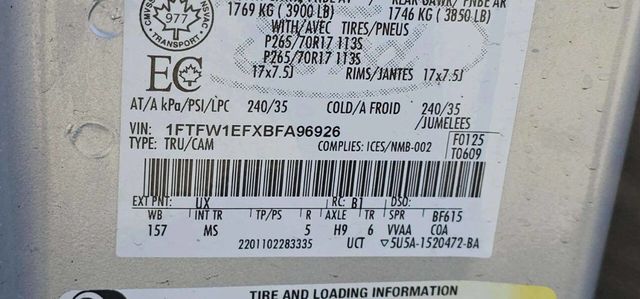 2011 Ford F-150 FX4 4x4 4dr SuperCrew Styleside 5.5 ft. SB - 22991157 - 9