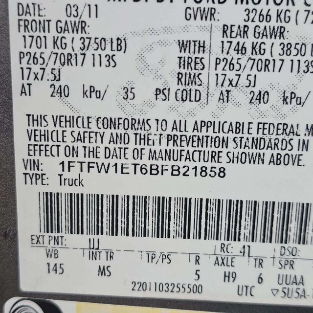 2011 Ford F-150 XLT 4x4 4dr SuperCrew Styleside 5.5 ft. SB - 22968406 - 10