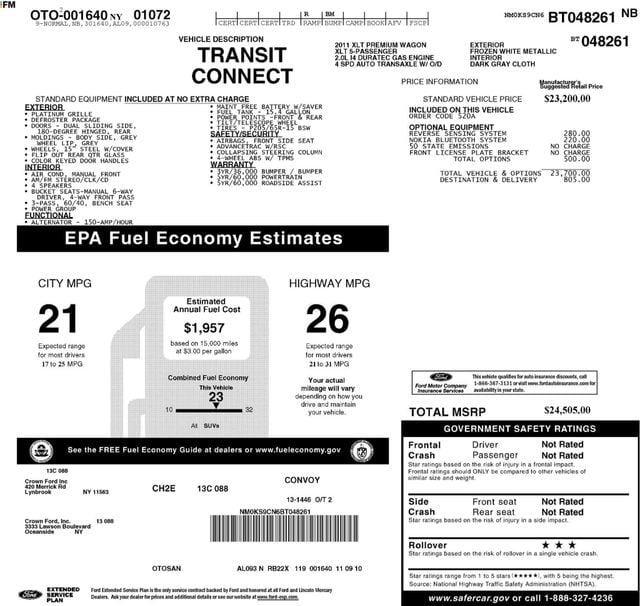 2011 Ford Transit Connect CLEAN CARFAX, 114.6" XLT PREMIUM, REAR & SIDE PRIVACY GLASS  - 22999006 - 27