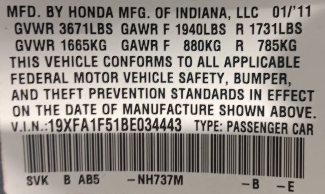 2011 Honda Civic Sedan 4dr Automatic LX - 22951534 - 4