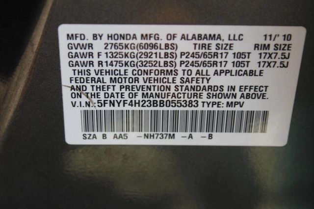 2011 Honda Pilot 4WD 4dr LX - 23006785 - 8