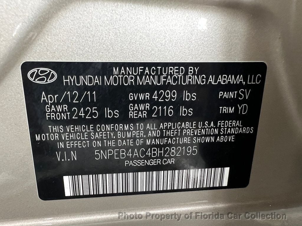 2011 Hyundai Sonata GLS Sedan Automatic - 22412827 - 99