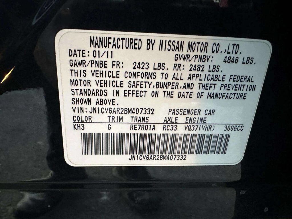 2011 INFINITI G37 Sedan 4dr x Sport Appearance Edition AWD - 22985456 - 35