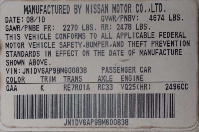 2011 INFINITI G Sedan G25 - 22982905 - 9