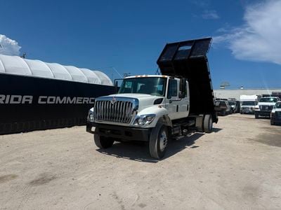 2011 International 7400 Crew Cab Flatbed Dump Truck