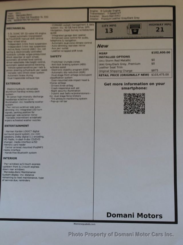 2011 Mercedes-Benz SL-Class ORIGINALLY $ 103,475 AND ALWAYS SERVICED , 2 OWNER - 21044584 - 4