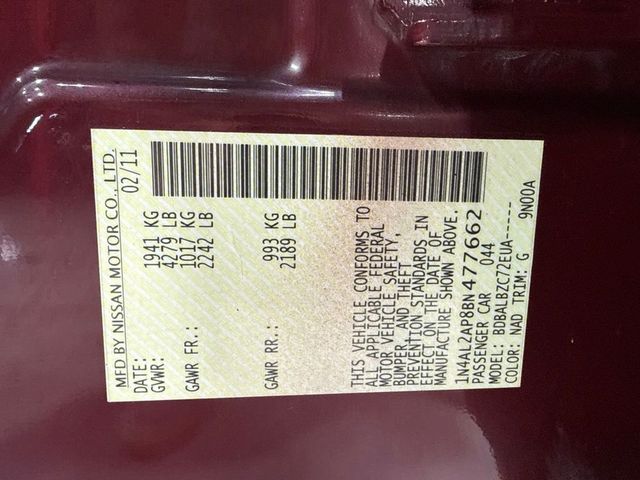 2011 Nissan Altima 4dr Sedan I4 CVT 2.5 S - 23038627 - 23