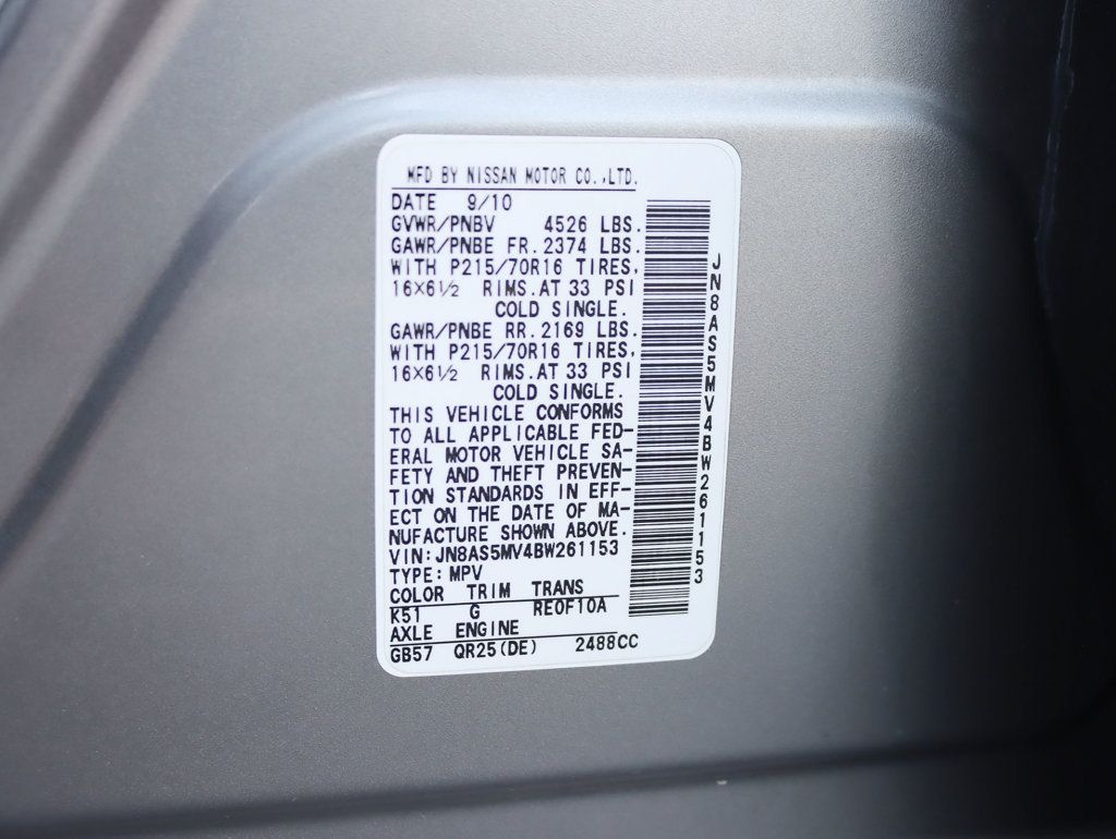 2011 Nissan Rogue AWD 4dr S - 22914921 - 26