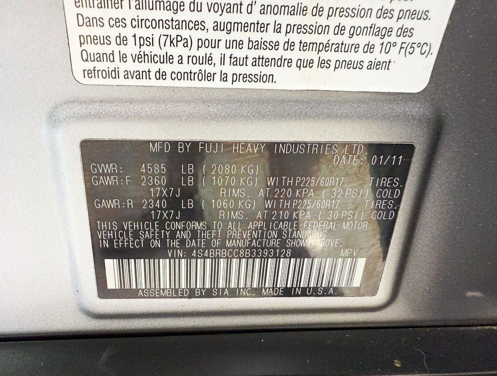 2011 Subaru Outback 4dr Wagon H4 Automatic 2.5i Prem AWP - 22923631 - 34