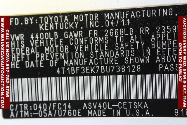 2011 Toyota Camry 4dr Sedan I4 Automatic SE - 22942582 - 10