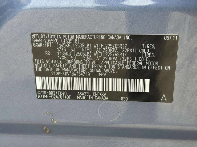 2011 Toyota RAV4 4WD 4dr 4-cyl 4-Speed Automatic - 23052211 - 23