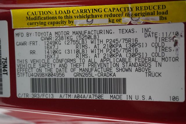 2011 Toyota Tacoma 2WD Access V6 Automatic PreRunner - 22948806 - 22