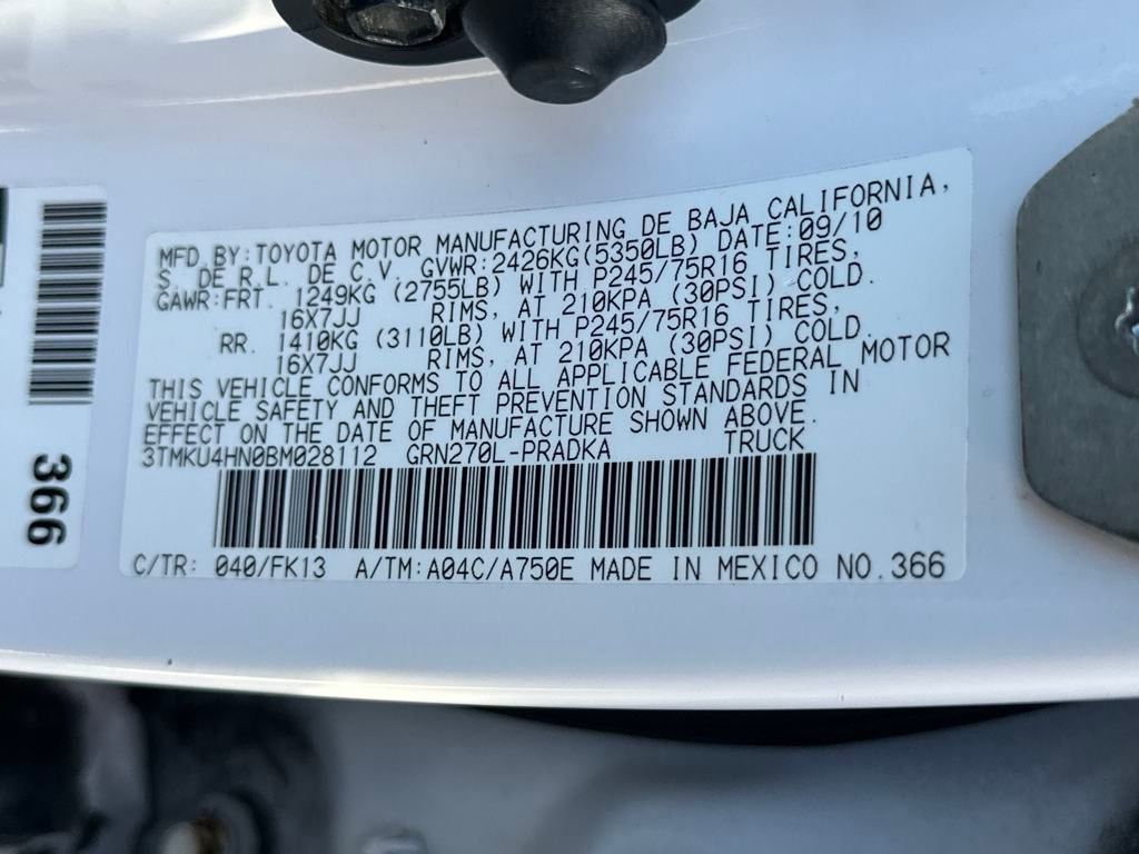 2011 Toyota Tacoma 2WD Double LB V6 Automatic PreRunner - 22943627 - 18