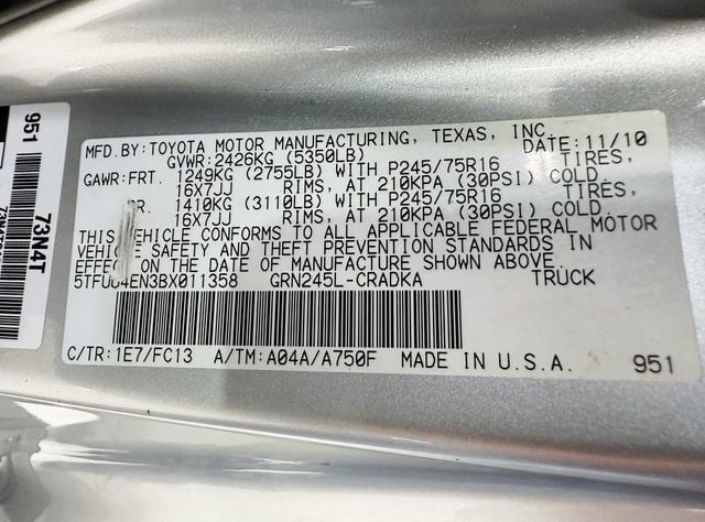 2011 Toyota Tacoma 4WD Access V6 Automatic - 22934249 - 31