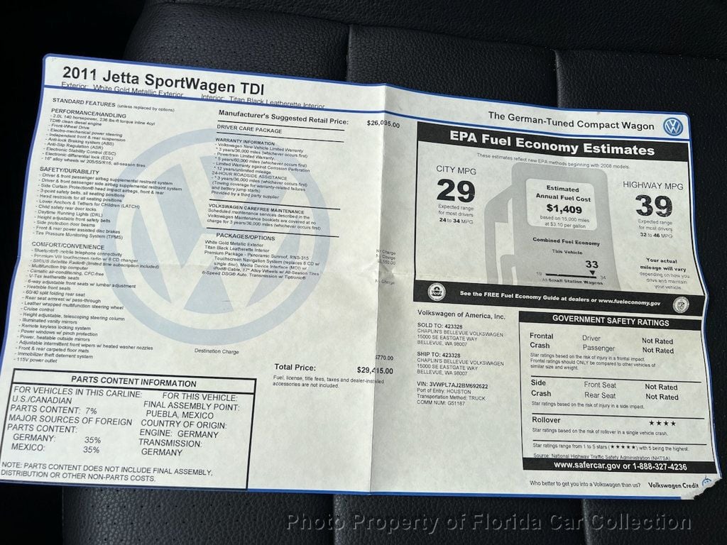 2011 Volkswagen Jetta SportWagen TDI Turbodiesel DSG Premium - 22905735 - 81