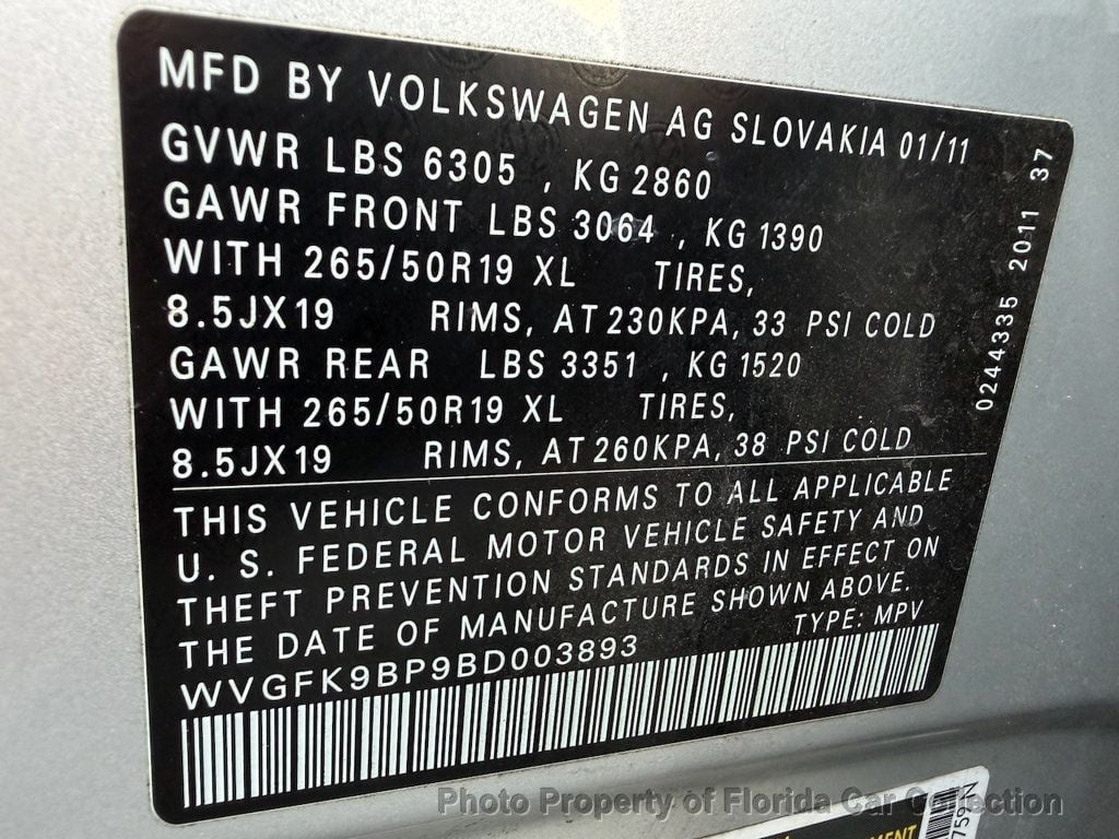 2011 Volkswagen Touareg TDI Lux Turbodiesel 4WD - 22974907 - 95