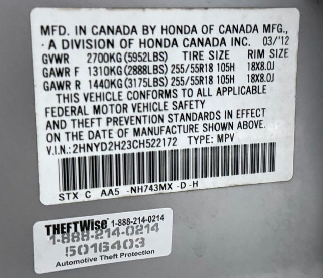 2012 Acura MDX 6-Spd AT - 22930908 - 44