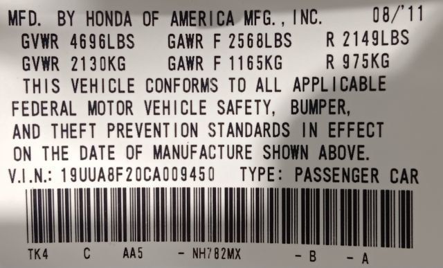 2012 Acura TL 4dr Sedan Automatic 2WD - 22962180 - 4