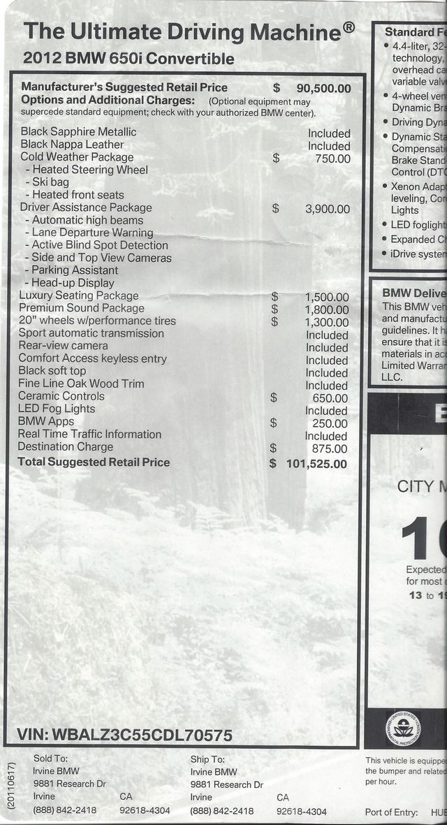 2012 BMW 650i Convertible  - 22168167 - 25