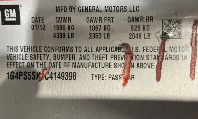 2012 Buick Verano 4dr Sedan Leather Group - 22968204 - 4