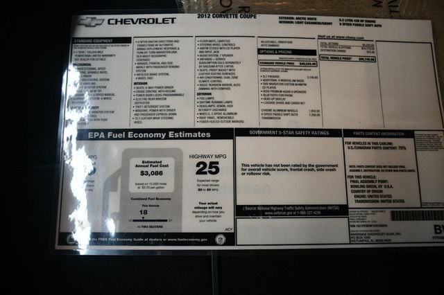2012 Chevrolet Corvette 2dr Coupe w/2LT - 22944218 - 17