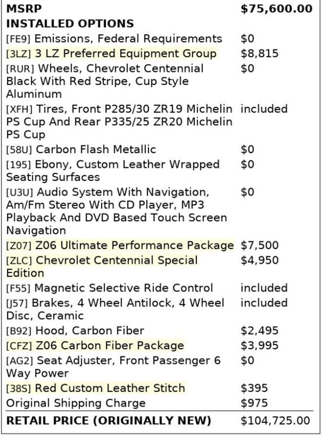 2012 Chevrolet Corvette *Centennial Edition* *Z07 Performance Pkg* *Carbon Package/Hood* - 22873954 - 12