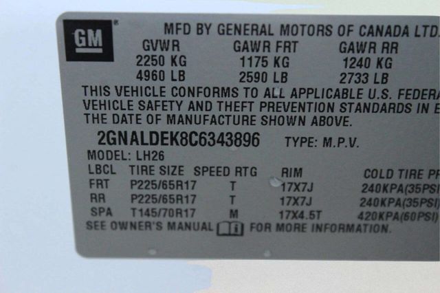 2012 Chevrolet Equinox FWD 4dr LT w/1LT - 23016158 - 8