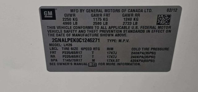 2012 Chevrolet Equinox FWD 4dr LT w/2LT - 22996726 - 10