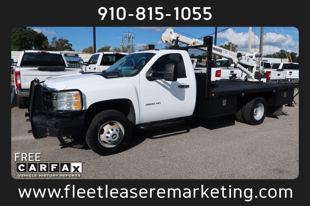 2012 Chevrolet Silverado 3500HD Silverado 3500 4WD Reg Cab 12' Flatbed Crane  - 22643310 - 0