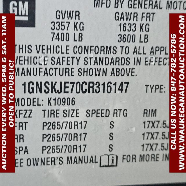 2012 Chevrolet Suburban 4WD 4dr 1500 LT - 22952389 - 10